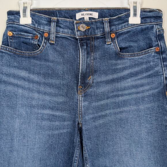RE/DONE 70's Mid Rise Stove Pipe Straight Leg Jeans in Royal Fade, Size 28 - Picture 5 of 8